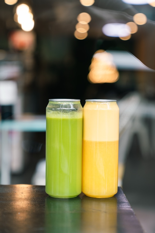 Cold-pressed juices in cans