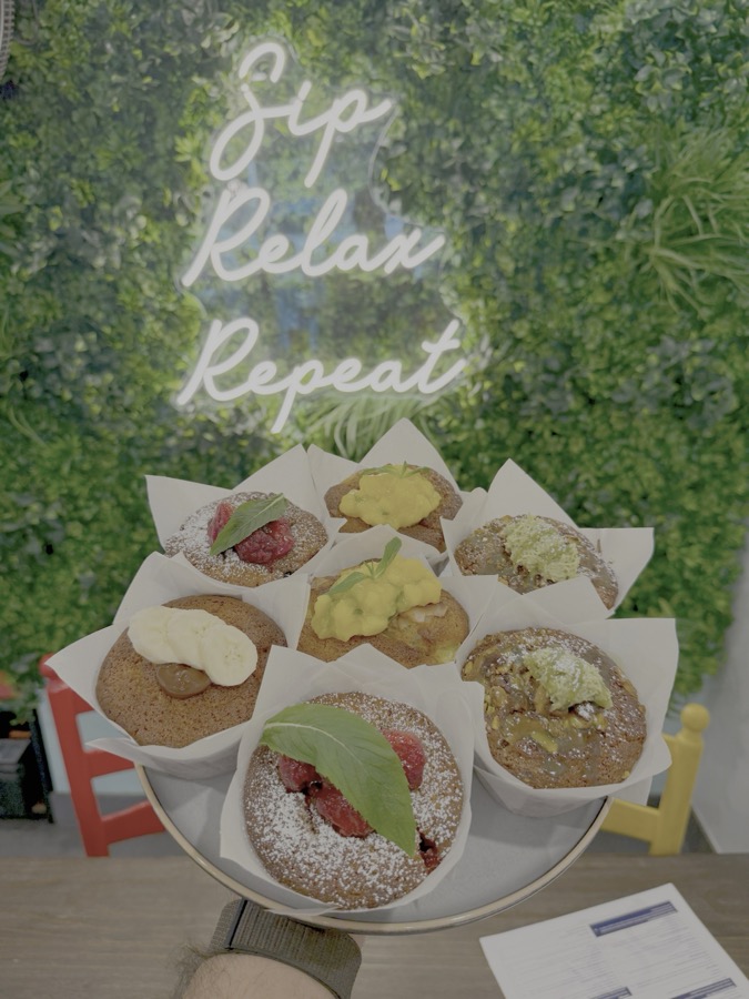 A stand of house-baked muffins